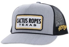 HOOEY Cactus Ropes 5-Panel Trucker Hat with Mesh Back, Grey