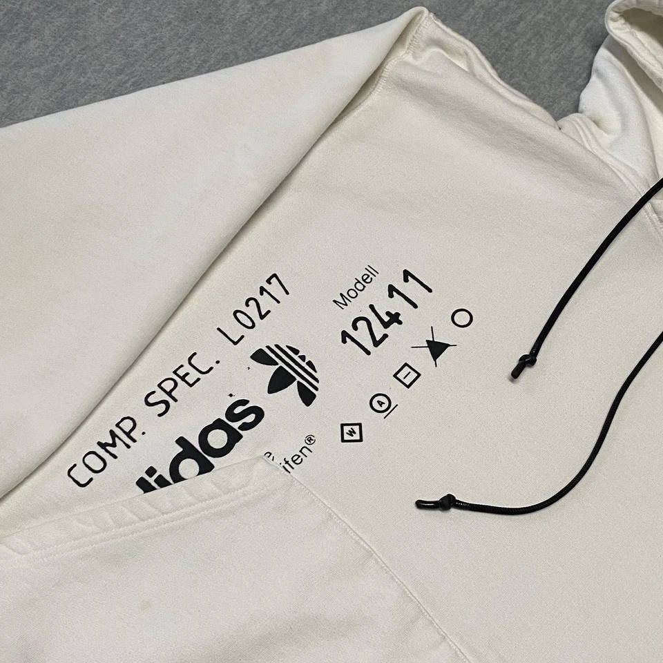 Suéter pulôver Adidas Alexander Wang masculino pequeno branco limitado *falhas* - Imagem 3 de 4