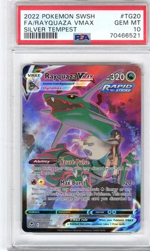 2022 Pokemon SWSH Silver Tempest FA/Rayquaza Vmax #TG20 PSA GEM MT 10