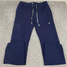 FIGS Men Scrub Pants S Blue Cairo Cargo TM3001 Logo 32  Inseam Nurse Doctor Work