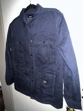 Men's Huf Denim Jacket 100% Cotton Medium Pockets Snap Buttons FREE SHIP