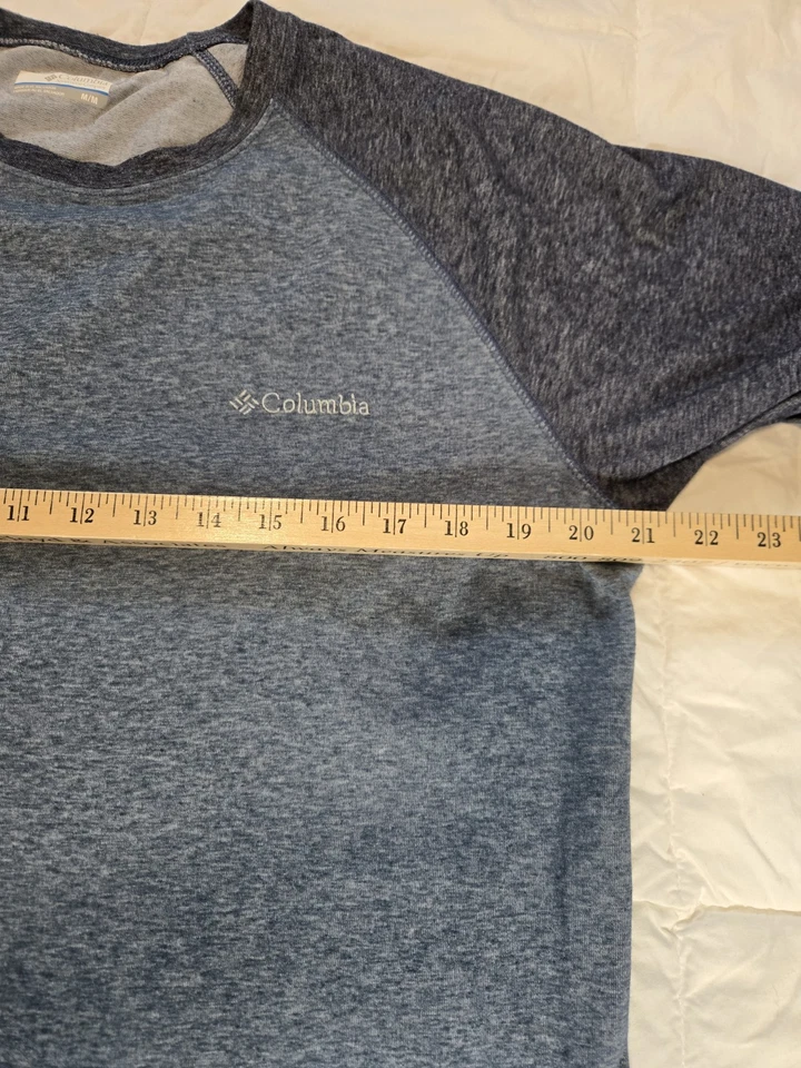 Columbia T Shirt Men Medium Raglan Gray Heather Outdoor Hiking Casual Tee0176 - Image 4 of 4