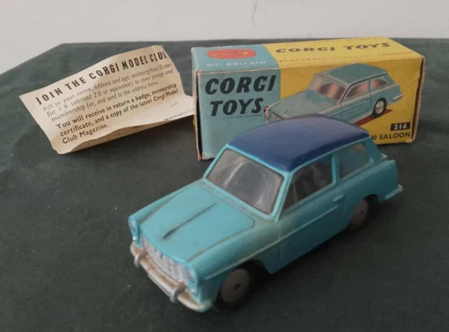 VINTAGE  DIECAST CORGI TOYS 216 AUSTIN A40 FARINA SALOON CAR ORIGINAL BOX c1960