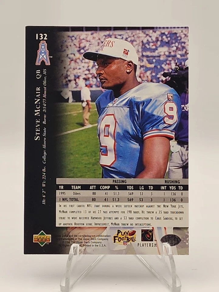 1996 Upper Deck Silver Collection - Steve McNair #132 - Image 2 of 2