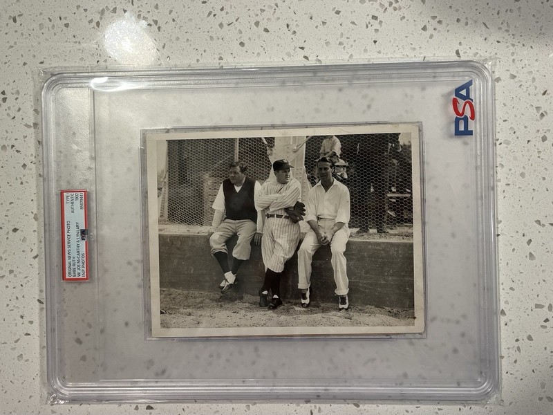 1932 NY Yankees Type I Photo w Babe Ruth/Joe McCarthy/Lyn Lary PSADNA Slabbed
