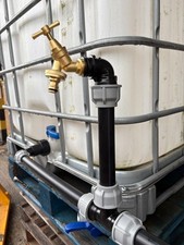 IBC 2 Tank Link Kit S60x6 Thread ,Pipework with Riser Tap 25/32/50mm