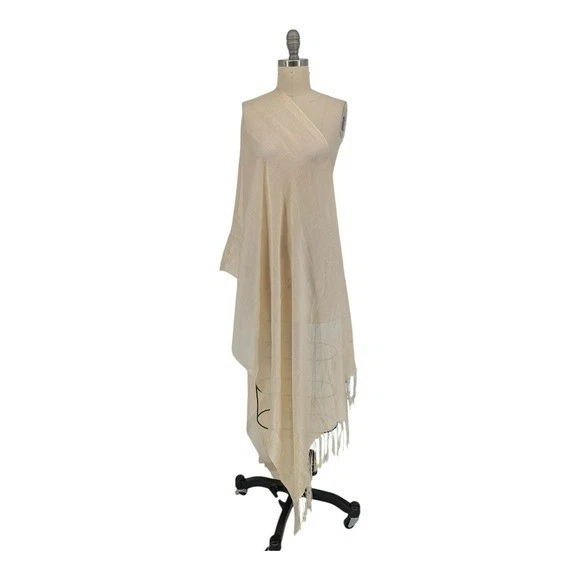 00755 Women's Silk Fringed Scarf Cream preppy luxury fall spring classic outdoor
Opens in a new wind