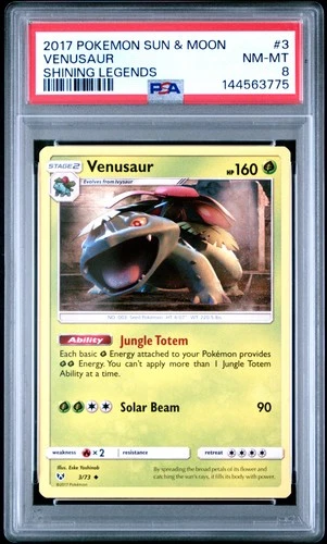 2017 POKEMON SUN & MOON SHINING LEGENDS #3 VENUSAUR PSA 8