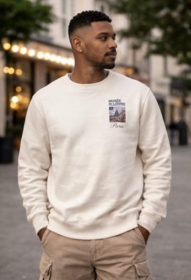 MUSÉE DE LOUVRE / SWEATER/ Tan color/ XXL / Back Design
