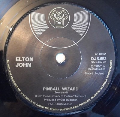 Elton John - Pinball Wizard - Used Vinyl Record 7 - G8100z