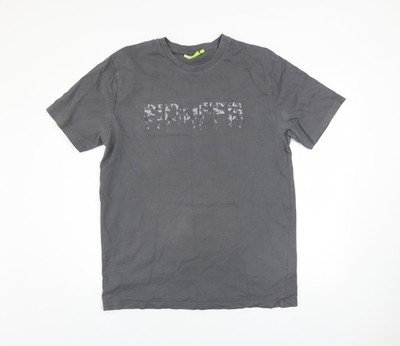 Duffs Herren T-Shirt Grau Grafikdruck Baumwolle Größe L