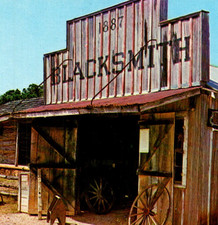 Vintage Postcard Blacksmith Shop Pioneer Town Wimberley Texas TX