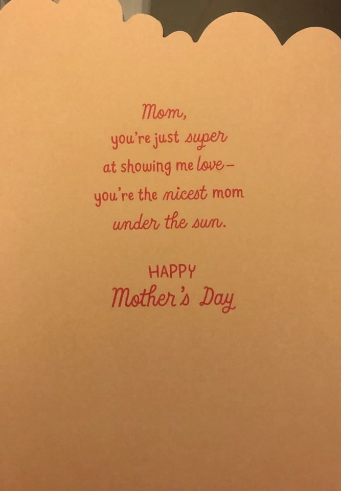 Mom, Mothers Day Card, From Child, Lady Bugs, Glitter Flower, Greeting Card - Image 2 of 3