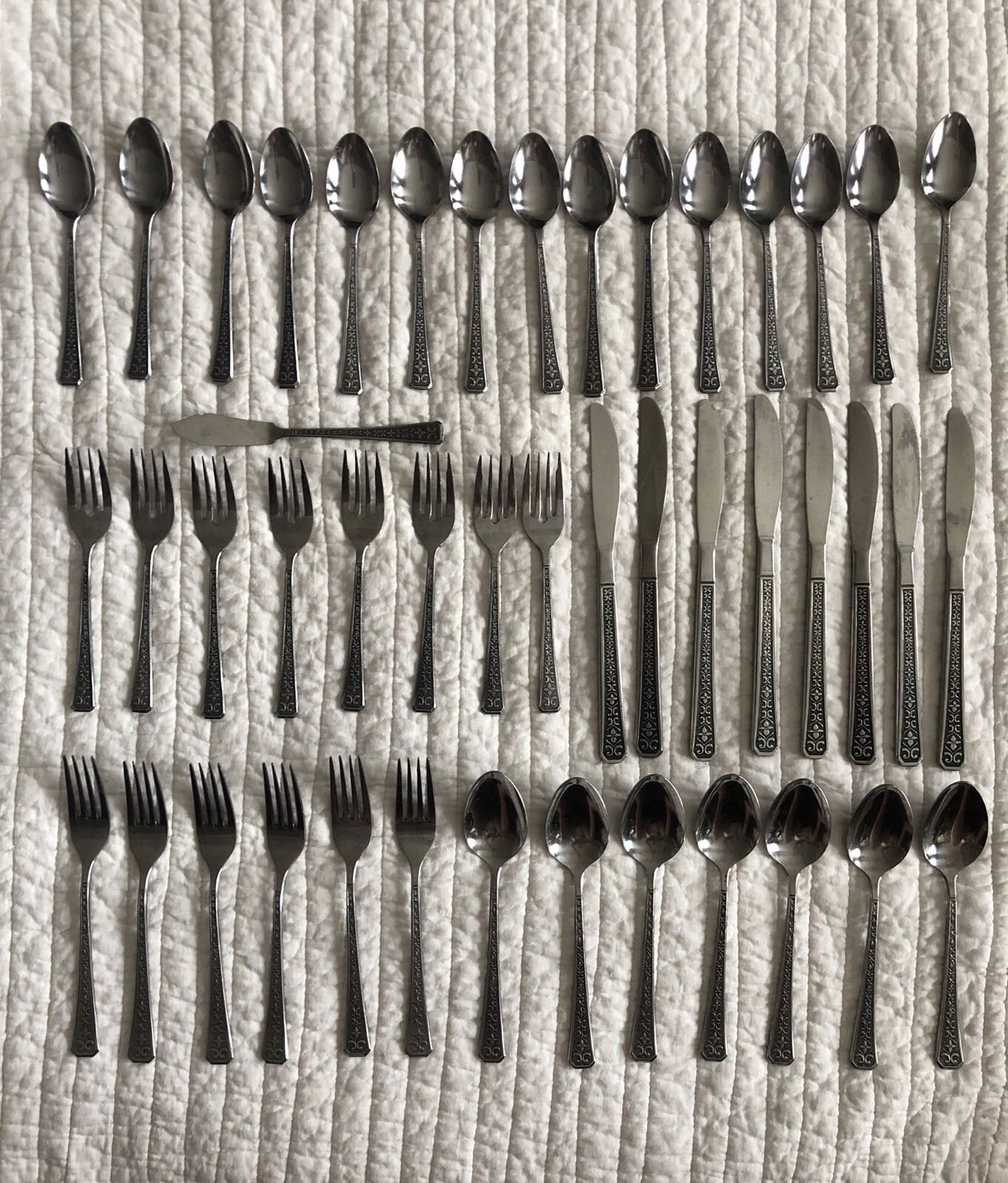 Interpur FLORENZ Stainless 45pc Flatware Set - Serves 6- vintage japan