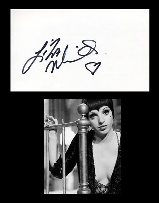LIZA MINNELLI Autographed Signed Card Actress Oscar Academy Award