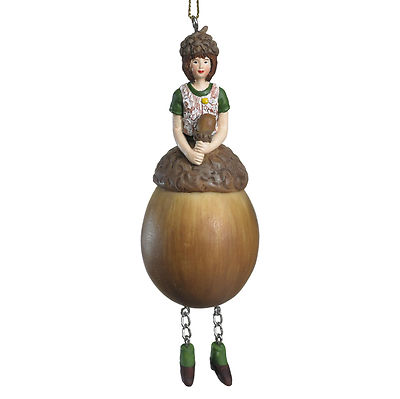 Blumenmädchen Fee Deko Figur Elfe Eichel hängend