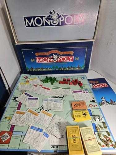 VINTAGE Monopoly Deluxe Anniversary Edition COMPLETE Parker Brothers 1985