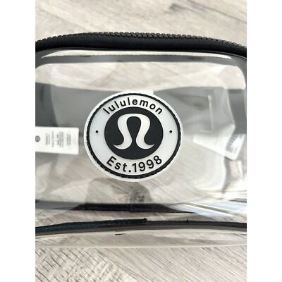lululemon clear belt bag 1l logo Lululemon-Clear Black Belt Bag 1L LOGO-NEW!!