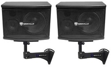2 Rockville KPS65 6.5" 2-Way 400w Karaoke/Pro Speakers Adjustable Wall Brackets