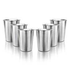 6 Pack 8 oz Stainless Steel Kids Cups, Children's Pint Cups, Stackable Metal ...