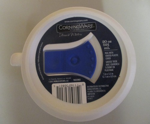 Corning Ware 20 oz Mug with Vented Plastic Cover - Select Color (NEW) - Picture 29 of 46