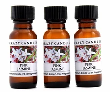3 Pink Jasmine 1/2oz Premium Grade Scented Fragrance Oil Crazy Candles
