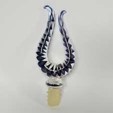 Payton Flameworks Harpe avec tourbillons bouchon de bouteille en verre soufflé à la main