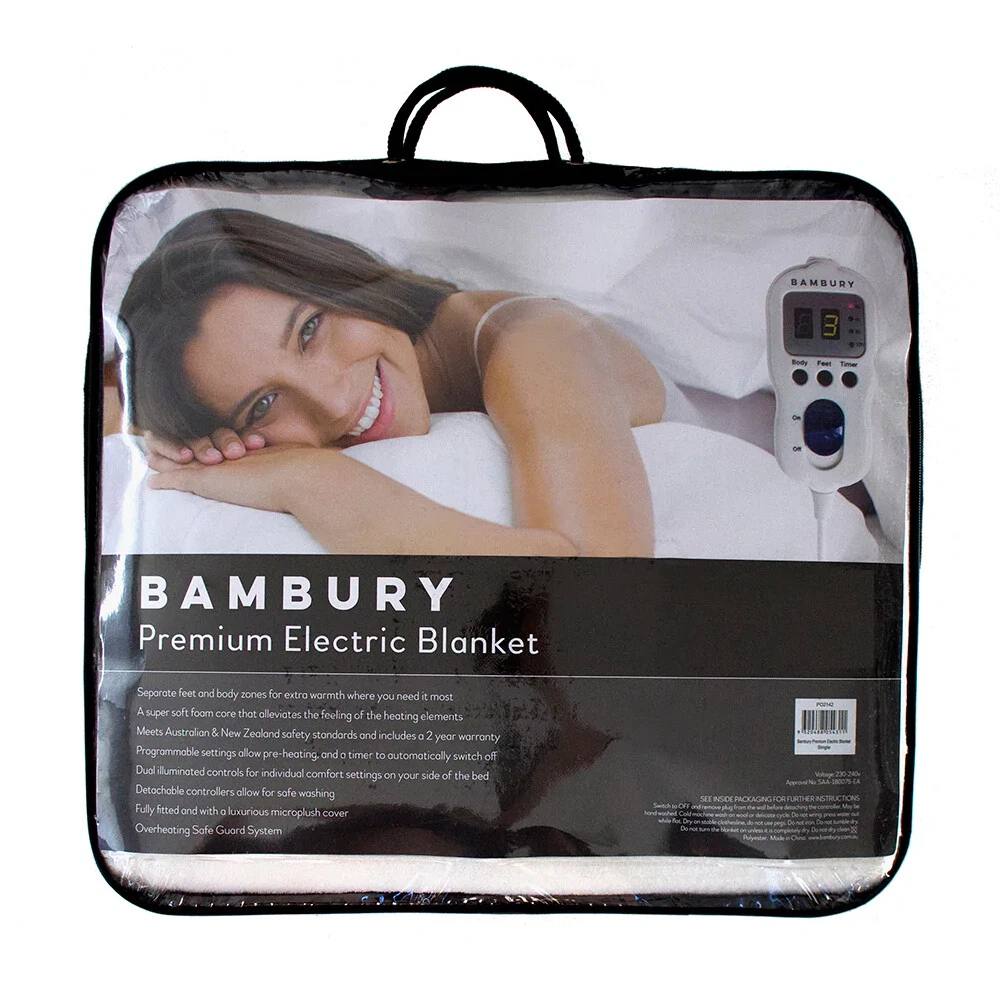 Bambury Soft Premium Fitted Electric Blanket Super King w/ Remote Control  White 9320488140120 | eBay