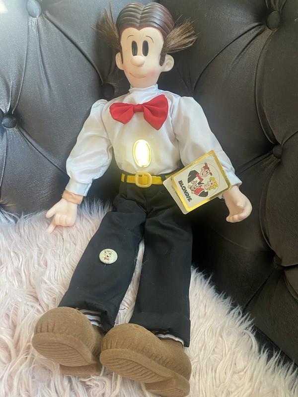 PRESENTS 1985 BLONDIE Comic DAGWOOD BUMSTEAD 18" Doll w/TAGS + Kellogg’s Pep Pin