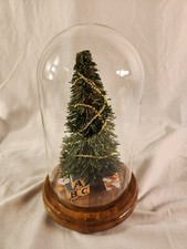 Bell Jar Domed Bottle Brush Christmas Tree an...