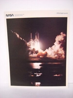 8'' x 10'' Vintage Nasa Print of STS-8 Night Launch Space Shuttle Challenger 1983