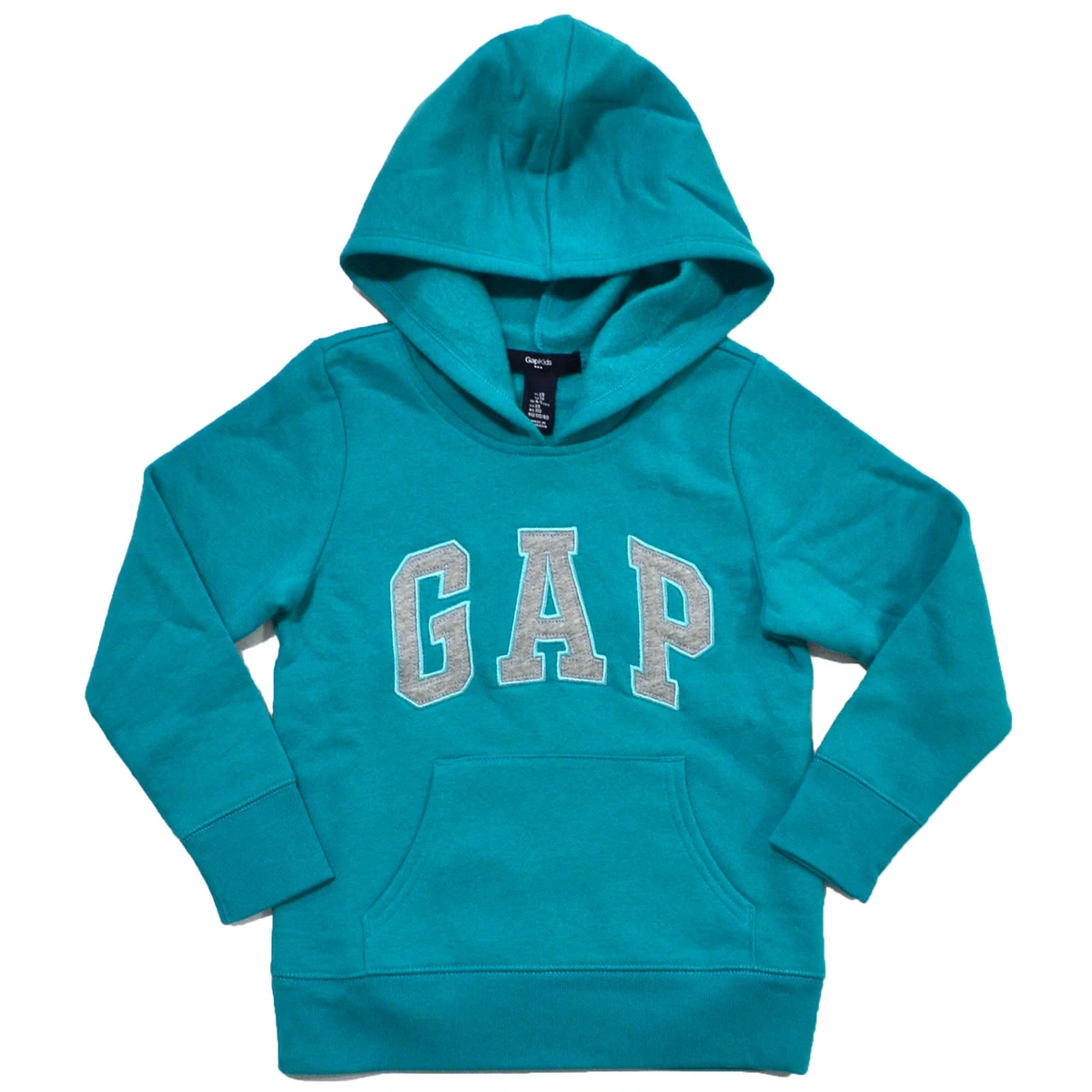 Gap Girls Kids Pullover Hoodie Logo Sweatshirt Fleece Lined Casual Blue Xs S Nwt