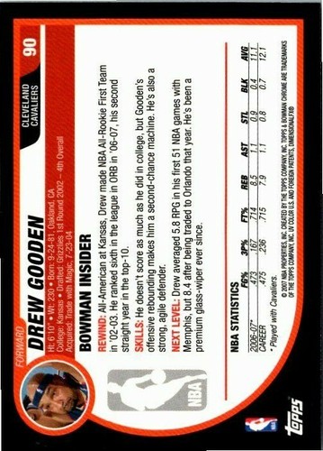 2007-08 Bowman Chrome Basketball -Pick Choose Your Cards  - Picture 95 of 117