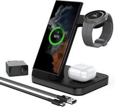 Boaraino Stazione di Ricarica Wireless 3 in 1 per Samsung