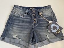 Indigo Rein Women Jean Shorts Comfort Mid Rise Distressed Stretch Size 9 / 28