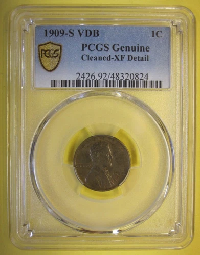 "KEY DATE" 1909-S VDB Lincoln Wheat Cent PCGS Genuine XF Details