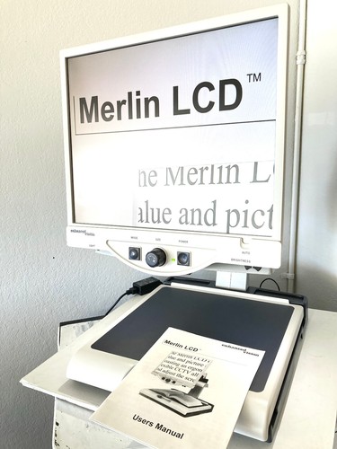 Enhanced Vision MERLIN LCD Low Vision Video Magnifier Reader MRVE19A w/ Manual