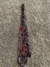 VINTAGE Christian Dior Tie Red Blue Paisley Made in USA Monsieur 3.75"