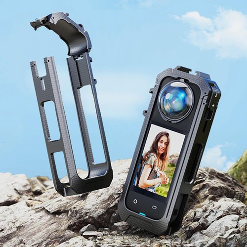 Dual Cold Shoes Magnetic Quick Release Plastic Frame Case Cover for Insta360 X5 - Picture 4 of 7