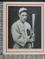 1930 CHARLES GEHRINGER TIGERS BASEBALL SPORT TEAM GAME VINTAGE ART  ZK62