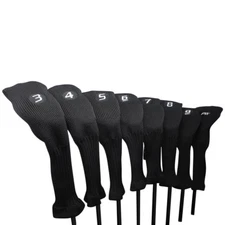 Majek All Hybrid Golf Club Black Protective Sleek New Acrylic Headcover Set 3-PW
