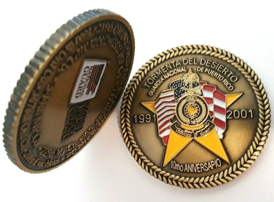 GUARDIA NACIONAL PUERTO RICO Ejército Guardia Nacional TORMENTA DEL DESIERTO Moneda Desafío Foto 2 de 4