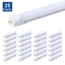 25Pack 8FT Led Tube Light Bulbs FA8 8 Foot Led Shop Light 45W T8 T12 Single Pin
