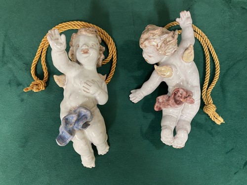 Anzengruber Keramik Wien Keramik gemarkt Cherubs alte Welt Wanddeko 6,5" H - Bild 5 von 22