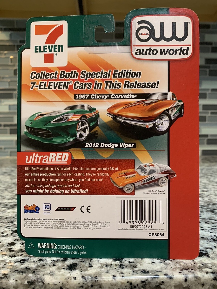 Auto World 1967 Chevy Corvette Ultra Red Chase 7 Eleven Exclusive