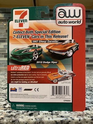 Auto World 1967 Chevy Corvette Ultra Red Chase 7 Eleven Exclusive