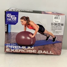 Go Time Gear Premium Exercise Ball 55 Cm For Strengthen Core Muscle to 1000 lbs.