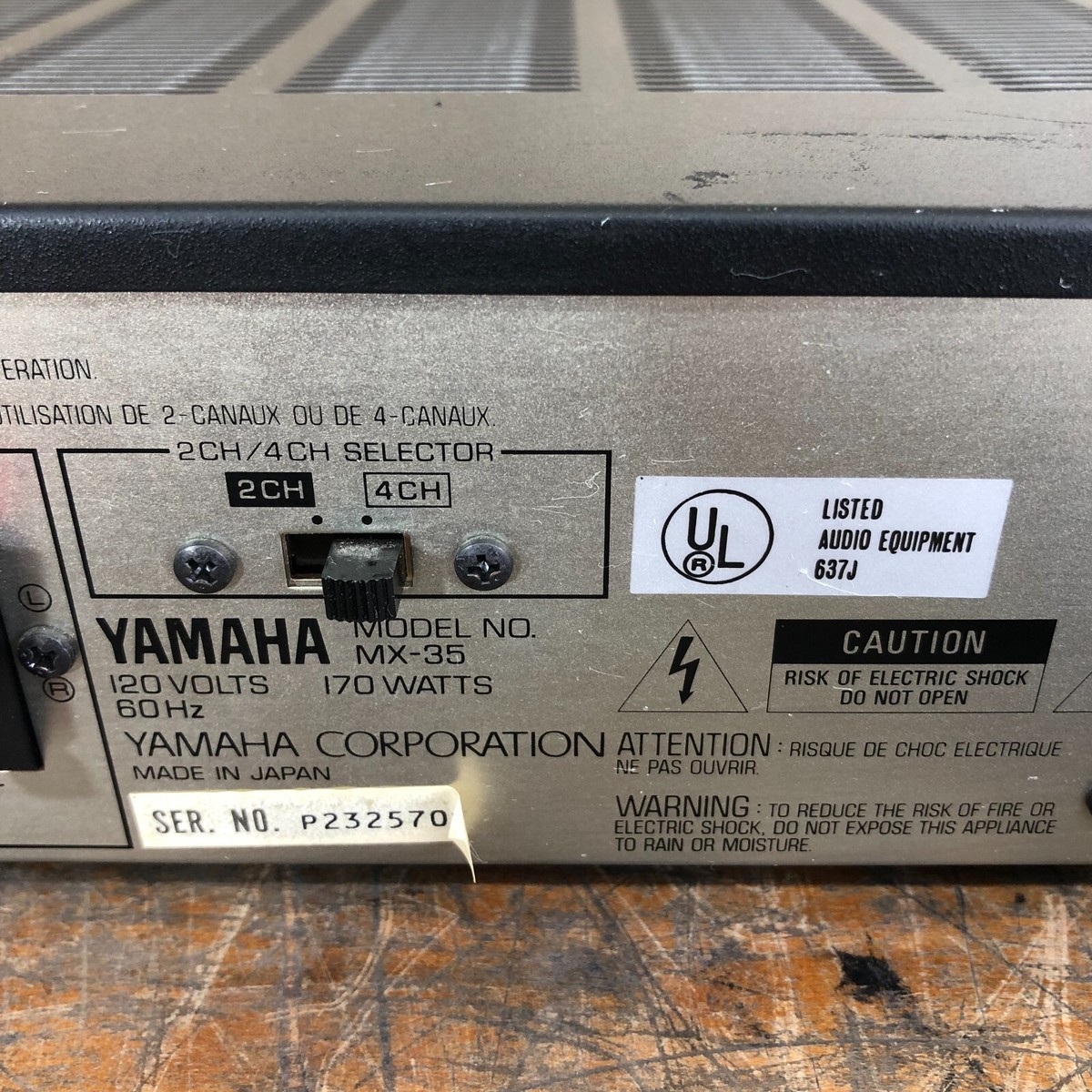 YAMAHA MX-35 2ch 4ch パワーアンプ　ヤマハ Amazon | ヤマハ YAMAHA MX-35 2ch/4chパワーアンプ | プロ用