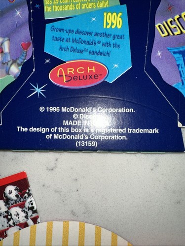 Lot 27 McDonald’s 1996 French Fry Holder New Old Stock  101 Dalmatians & Disney - Picture 7 of 9