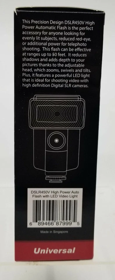 Precision Design DSLR450V High Power Auto Flash with LED Video Light Brand new - Image 4 of 4